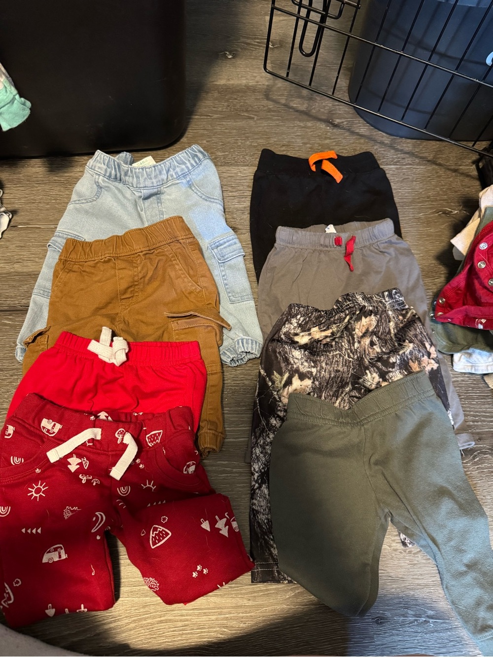 Kids Assorted Casual Jogger Bottoms - Red, Black, Brown, Green, Gray